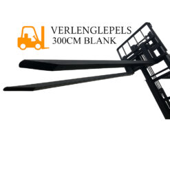 Verlenglepels heftruck 3 meter onbewerkt staal